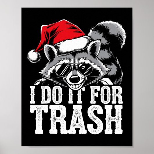 Ik doe het voor de prullenbak Funny Possum Kerstma Poster (Voorkant)