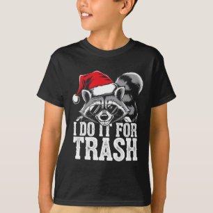 Ik doe het voor de prullenbak Funny Possum Kerstma T-shirt