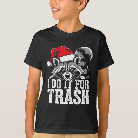 Ik doe het voor de prullenbak Funny Possum Kerstma T-shirt (Voorkant)