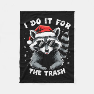 Ik doe het voor de prullenbak Funny Raccoon Christ Fleece Deken