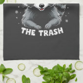 Ik doe het voor de Trash Funny Christmas Raccoon Theedoek (Gevouwen)