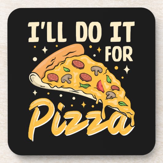 Ik doe het voor pizza bier onderzetter (Voorkant)
