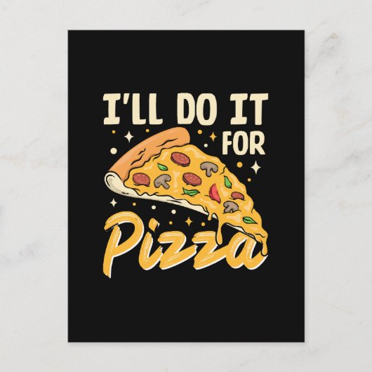 Ik doe het voor pizza briefkaart (Voorkant)