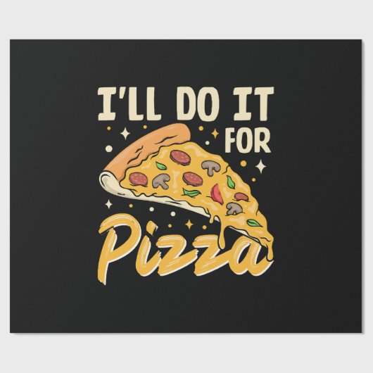 Ik Doe Het Voor Pizza Cadeaupapier (Vlak)