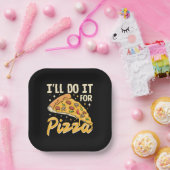 Ik doe het voor pizza papieren bordje (Feest)