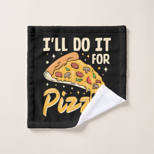 Ik doe het voor pizza washandje (Wasdoekje)