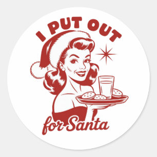 Ik doe het voor Sinterklaas Snarky Kerst Sarcasme  Ronde Sticker