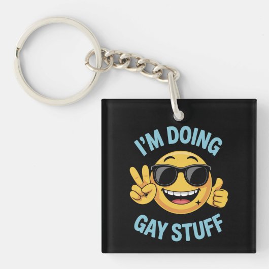 Ik doe homodingen Meme grappig LGBTQ trots Sleutelhanger (Voorkant)