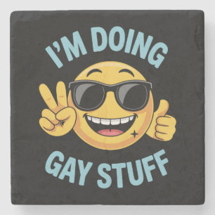 Ik doe homodingen Meme grappig LGBTQ trots Stenen Onderzetter