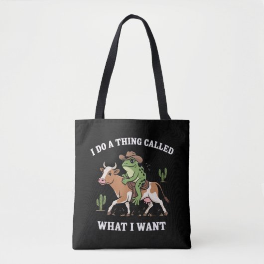Ik Doe Iets Dat Ik Noem Wat Ik Wil Grappige Kikker Tote Bag (Voorkant)