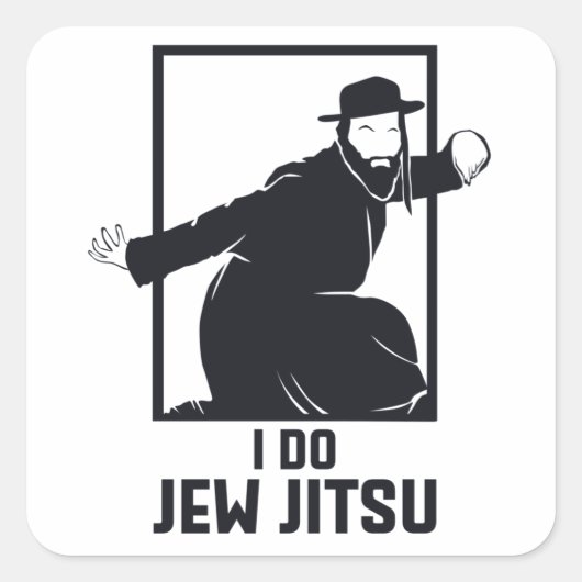 Ik doe Jew Jitsu I Funny Jui Jutsu Vierkante Sticker (Voorkant)