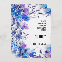 Ik doe 💍 korenbloemen en lavendel elegantie save the date