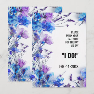 Ik doe 💍 korenbloemen en lavendel elegantie save the date