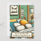 Ik doe liever een dutje! Funny Comic Anti-Valentij Kaart (Voorkant)