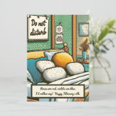 Ik doe liever een dutje! Funny Comic Anti-Valentij Kaart (Staand voorkant)