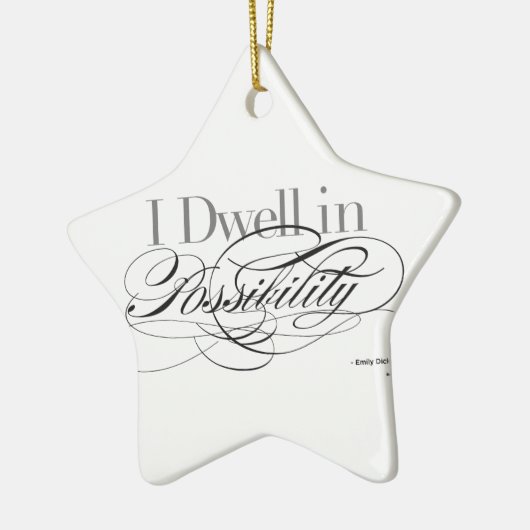Ik doe mee in Mogelijkheid - Emily Dickinson Quote Keramisch Ornament (Links)