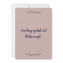 Ik doe mijn best en dat is genoeg bevestiging