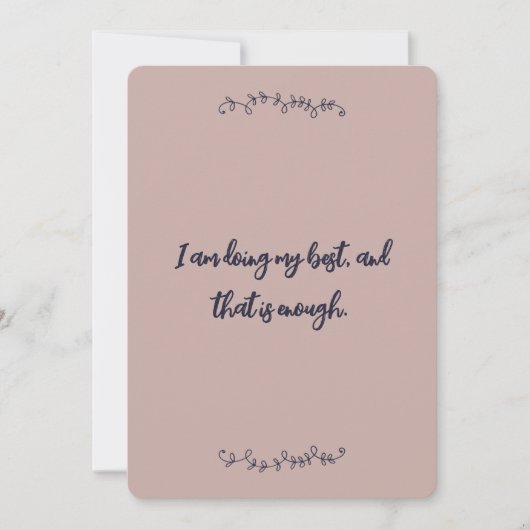 Ik doe mijn best en dat is genoeg bevestiging feestdagenkaart (Voorkant)