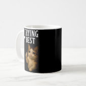 Ik doe mijn best Funny Crying Cat Meme Mannen Vrou Koffiemok (Voorkant links)