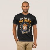 Ik doe mijn best helaas Funny Sad Hamster T-shirt (Voorkant volledig)