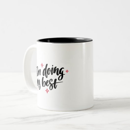 Ik doe mijn beste offerte tweekleurige koffiemok (Voorkant links)