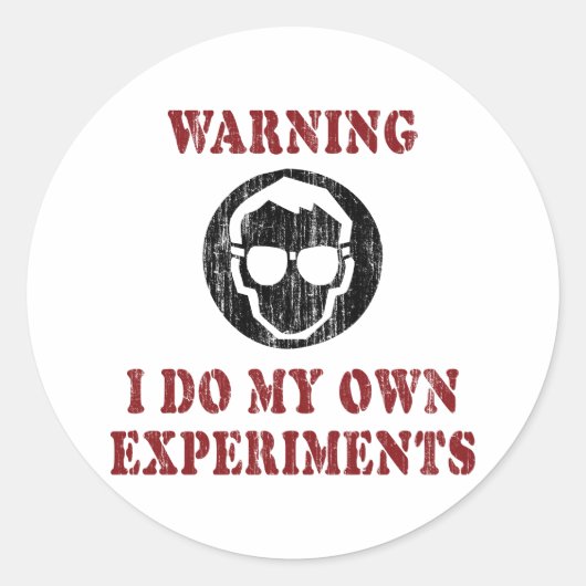 Ik Doe Mijn Eigen Experimenten - Cool Scientist Gr Ronde Sticker (Voorkant)