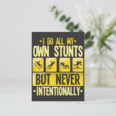 Ik doe mijn eigen Humor voor 'Stunts Accident Clum Briefkaart (Staand voorkant)