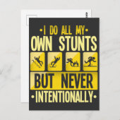 Ik doe mijn eigen Humor voor 'Stunts Accident Clum Briefkaart (Voorkant / Achterkant)