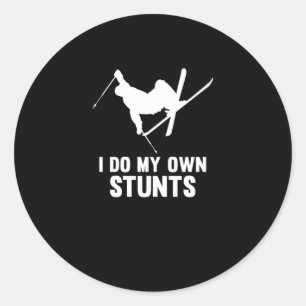 Ik doe mijn eigen stoomskiekskier-snowboard ronde sticker