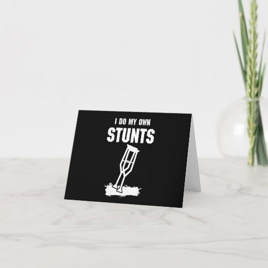 Ik Doe Mijn Eigen Stunts - Beterschapscadeau Bless Kaart (Voorkant)