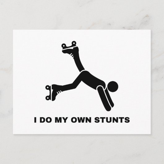 Ik doe mijn eigen stunts briefkaart (Voorkant)