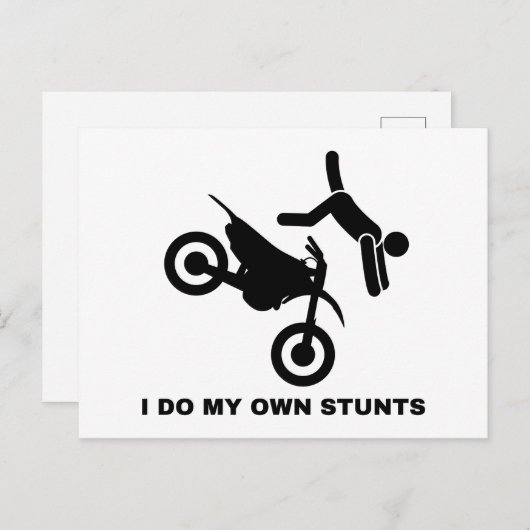 Ik doe mijn eigen stunts briefkaart (Voorkant / Achterkant)