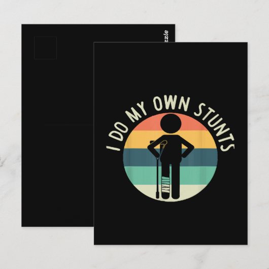 ik doe mijn eigen stunts briefkaart (Voorkant / Achterkant)