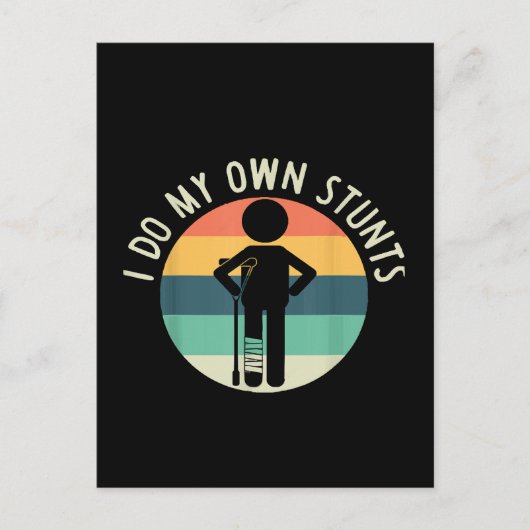 ik doe mijn eigen stunts briefkaart (Voorkant)