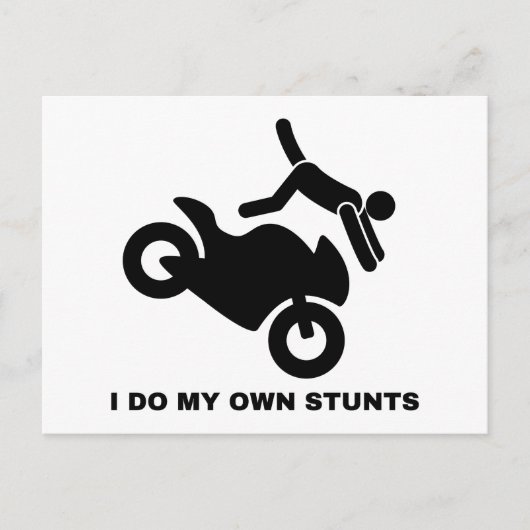 Ik doe mijn eigen stunts briefkaart (Voorkant)