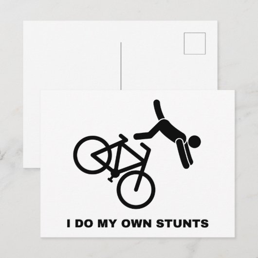 Ik doe mijn eigen stunts briefkaart (Voorkant / Achterkant)
