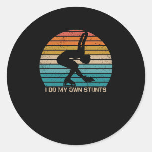 Ik doe mijn eigen Stunts Figuur het Schuilen van h Ronde Sticker