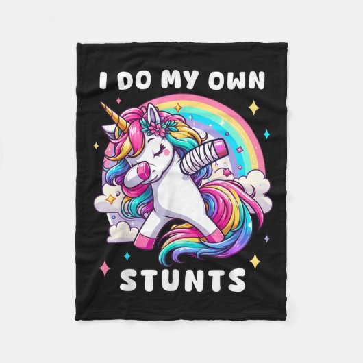 Ik Doe Mijn Eigen Stunts Gebroken Arm Blessure Reg Fleece Deken (Voorkant)