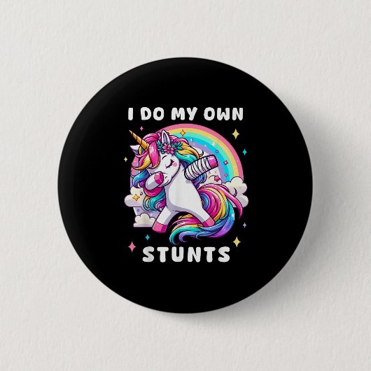 Ik Doe Mijn Eigen Stunts Gebroken Arm Blessure Reg Ronde Button 5,7 Cm (Voorkant)