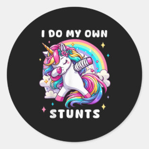 Ik Doe Mijn Eigen Stunts Gebroken Arm Blessure Reg Ronde Sticker