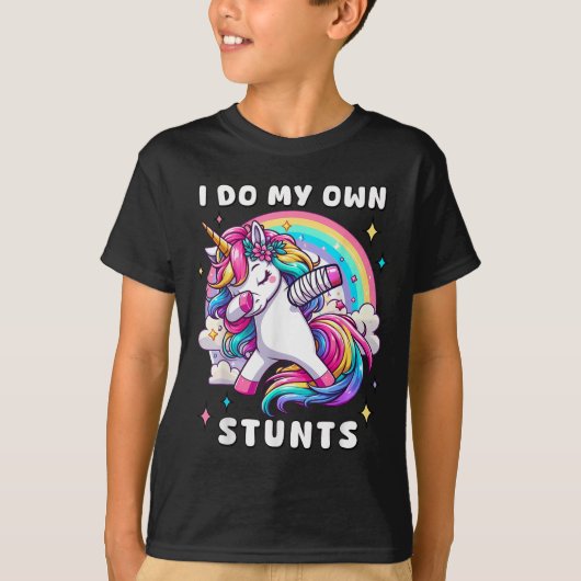 Ik Doe Mijn Eigen Stunts Gebroken Arm Blessure Reg T-shirt (Voorkant)