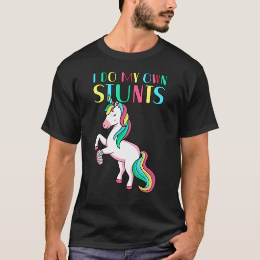 Ik doe mijn eigen stunts gebroken wapenkoe, magisc t-shirt (Voorkant)