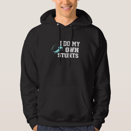 Ik doe mijn eigen stunts Golf Car Golf Player Hoodie (Voorkant)