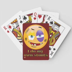 "IK DOE MIJN EIGEN STUNTS " grappig Pokerkaarten