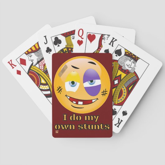 "IK DOE MIJN EIGEN STUNTS " grappig Pokerkaarten (Achterkant)