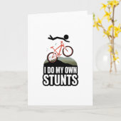 Ik doe mijn eigen stunts – Grappige fiets mislukki Kaart (Gele Bloem)