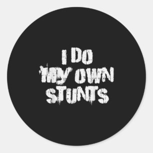 Ik Doe Mijn Eigen Stunts Grappige Gebroken Arm Bee Ronde Sticker