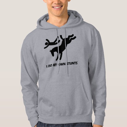 Ik doe mijn eigen Stunts™ Horse: humoristisch afbe Hoodie (Voorkant)