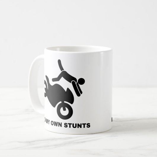 Ik doe mijn eigen stunts koffiemok (Voorkant links)