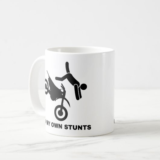 Ik doe mijn eigen stunts koffiemok (Voorkant links)